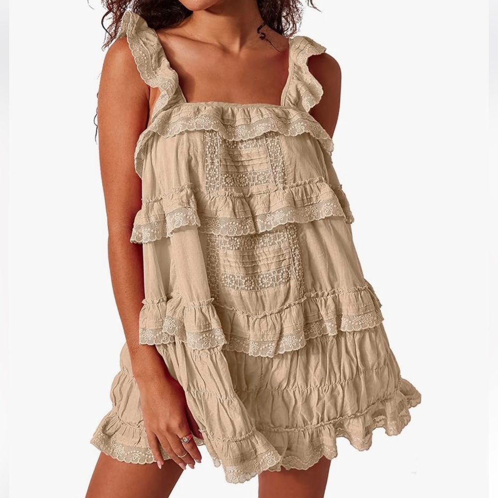 Tan/Khaki Ruffle Romper
